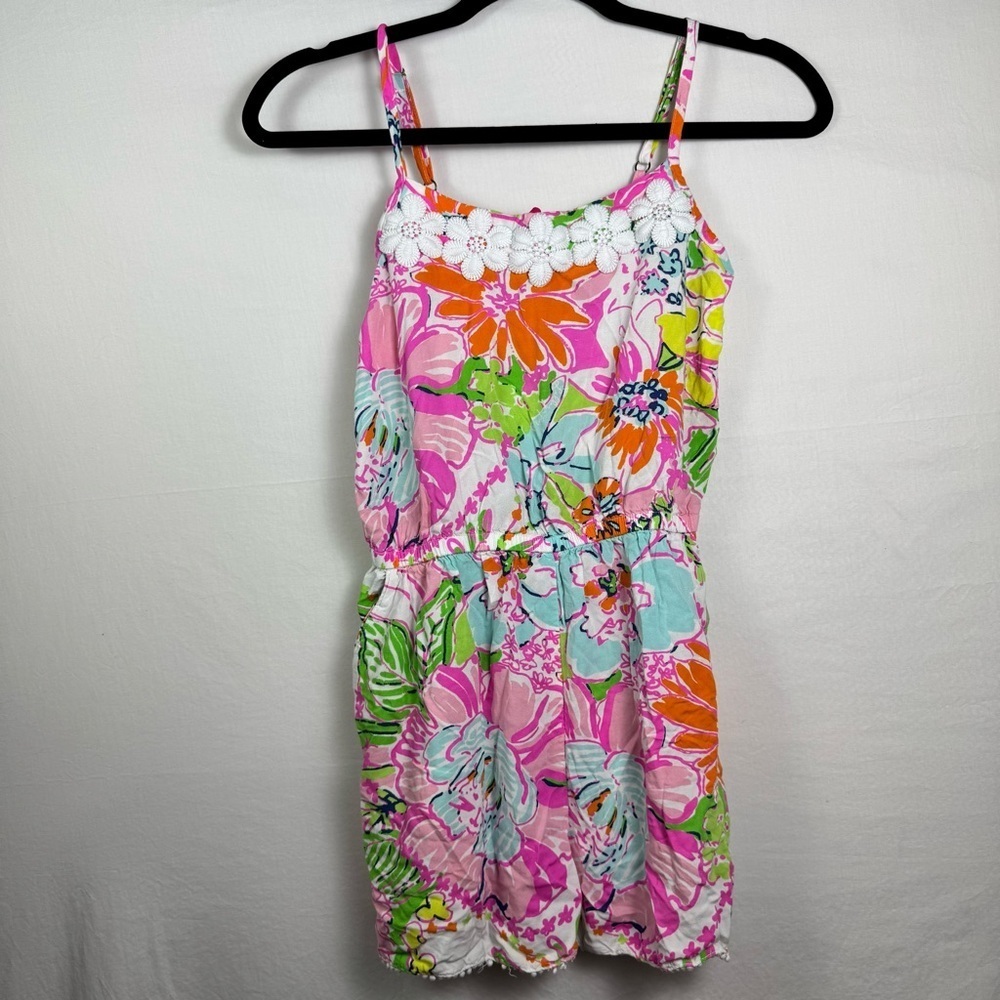 Lilly Pulitzer Pink and Green Floral Dress Size XL